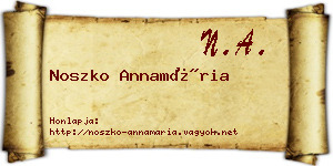 Noszko Annamária névjegykártya
